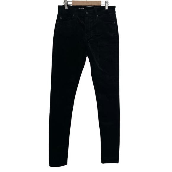 Adriano Goldschmied Women's Farrah Skinny High Rise Black Velvet Pants 27 NWOT - Picture 2 of 9